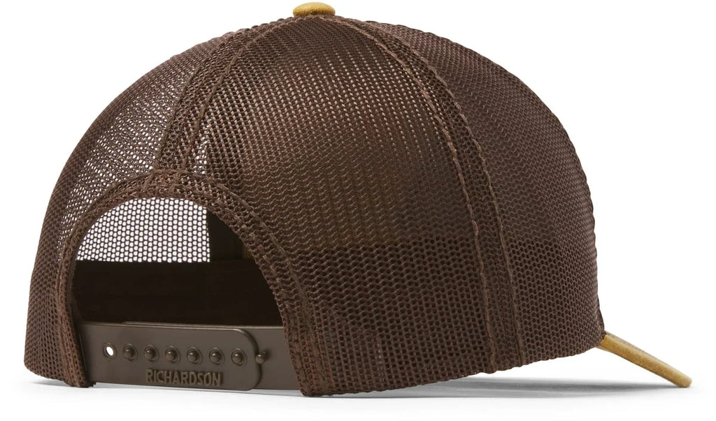 Waxed Cotton Mesh Trucker Cap - Camel