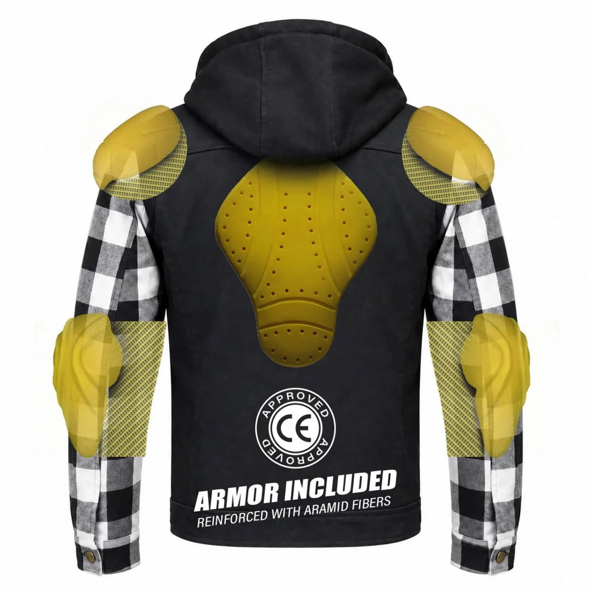 Men's Armored Denim Hooded Motorcycle Jacket