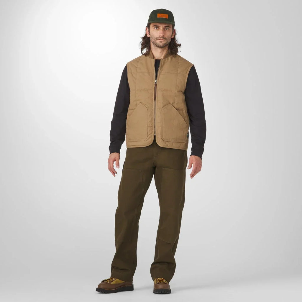 Insulated Duck Canvas Utility Vest - Khaki Olive