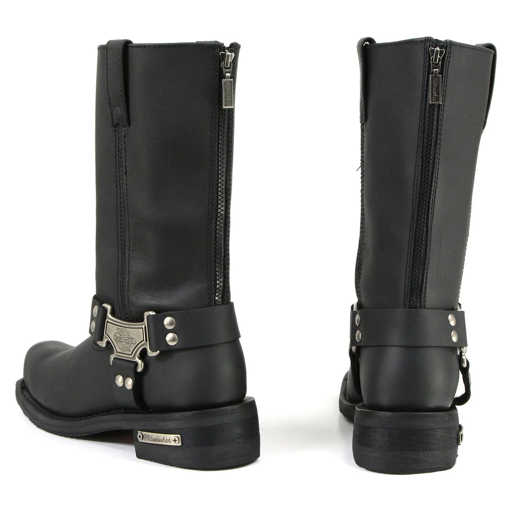 Men's Harness Motorcycle Boots - Black