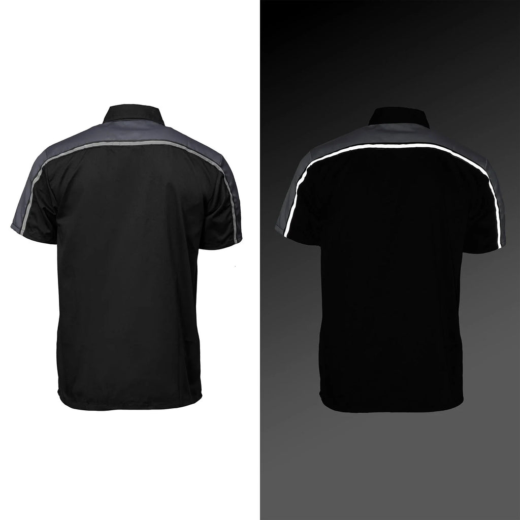 Men's Reflective Mechanic Shirt - Black Gray
