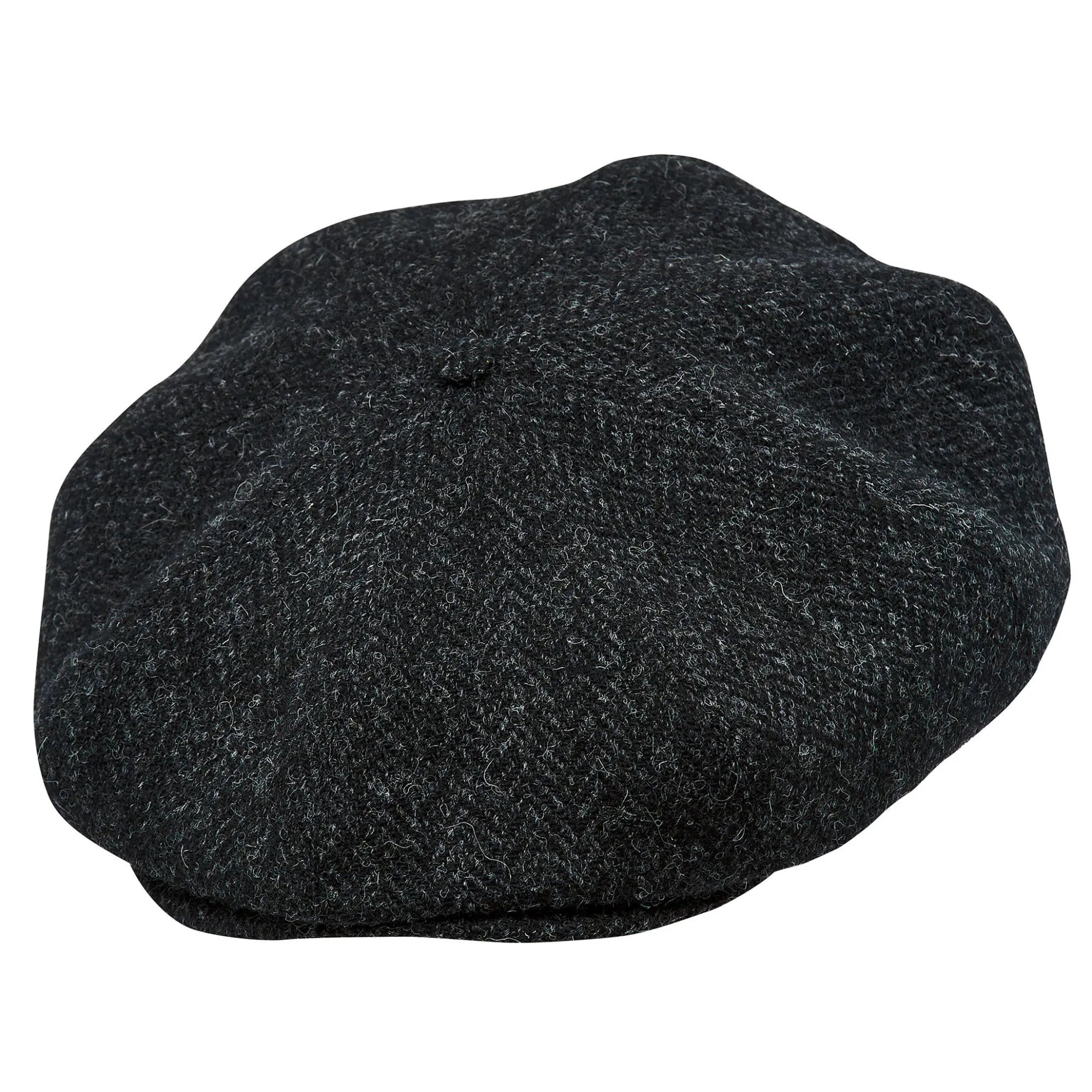 Birmingham Genuine Scottish Herringbone Tweed 8 Panels Man Cap Wool Large Crown Beige