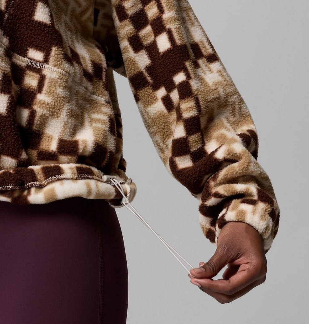 Women's Printed Fleece Half-Zip Pullover - Mauve