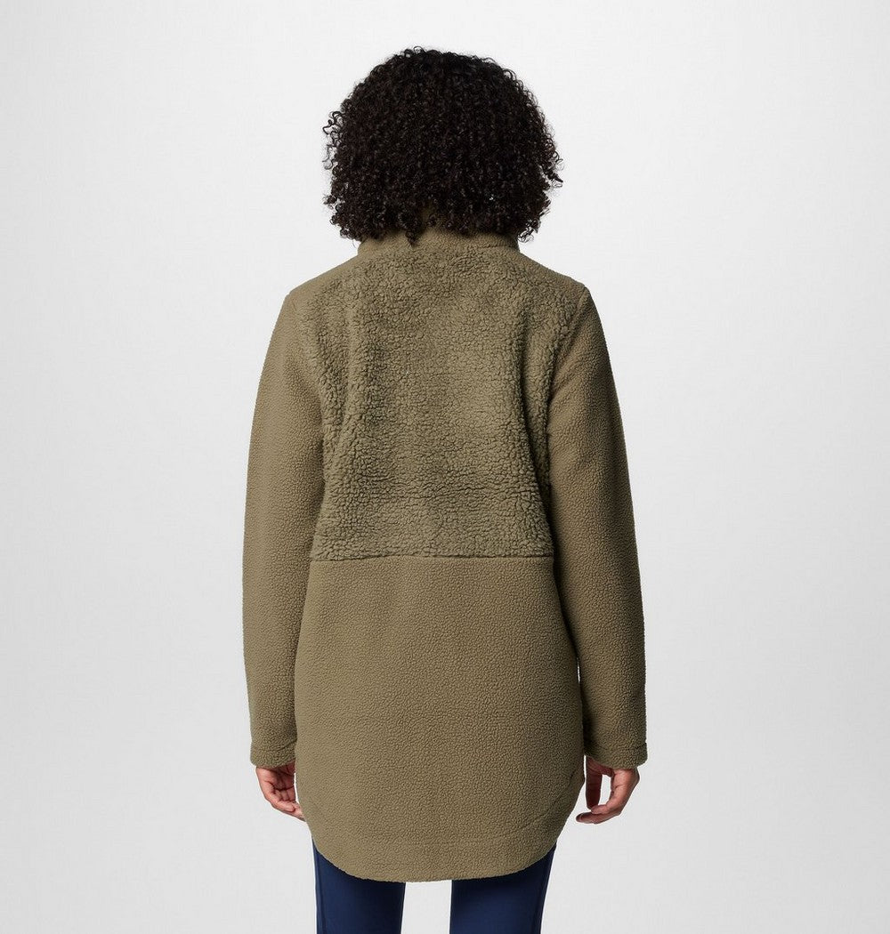 Women's Long Sherpa Full-Zip Fleece Jacket