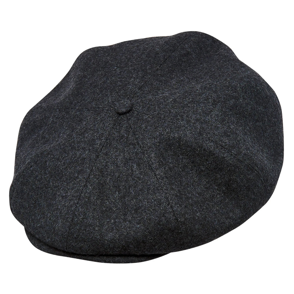 Birmingham Genuine Scottish Herringbone Tweed 8 Panels Man Cap Black Grey