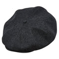 Birmingham Genuine Scottish Herringbone Tweed 8 Panels Man Cap Black Grey