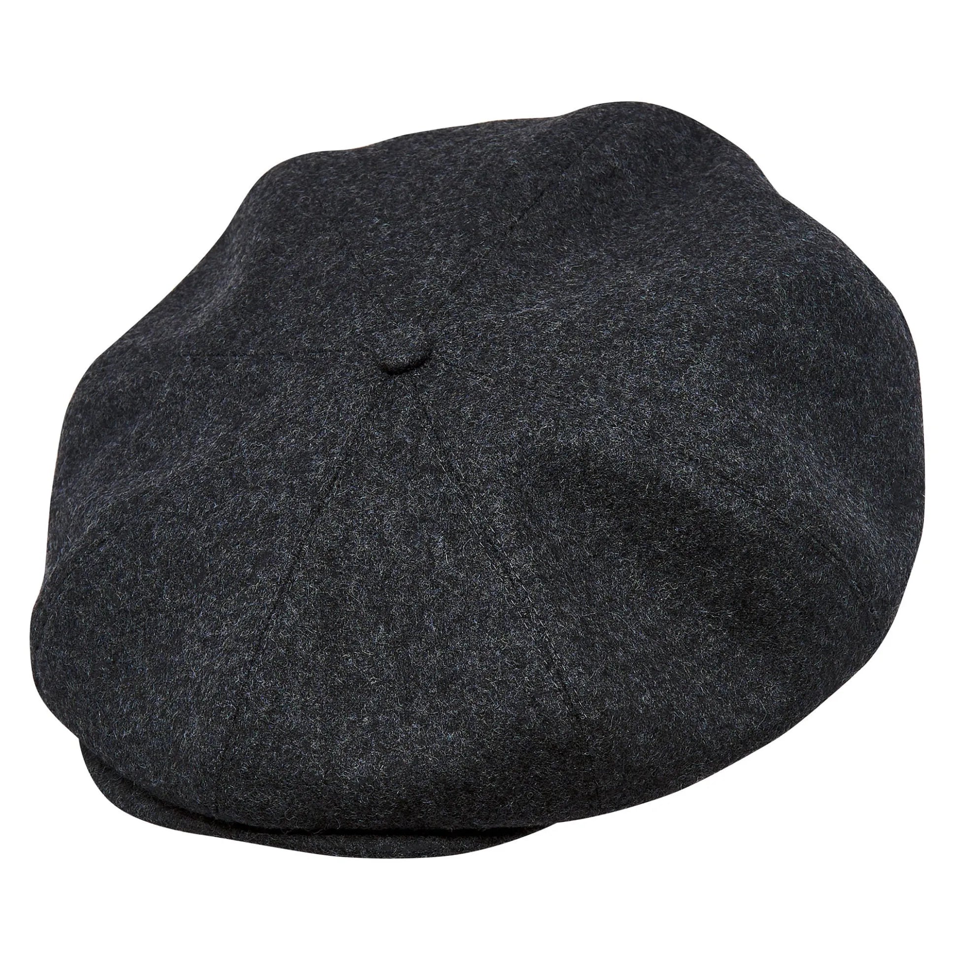 Birmingham Genuine Scottish Herringbone Tweed 8 Panels Man Cap Black Grey