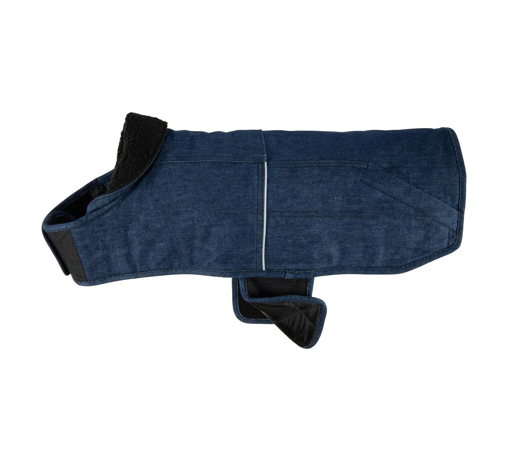 Insulated Denim Dog Coat - Blue