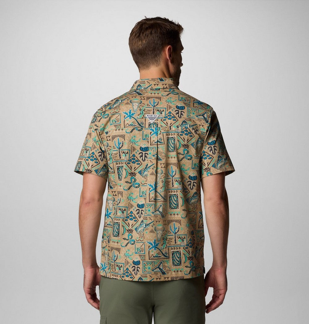 Men's Short-Sleeve Cotton Camp Shirt - Gray