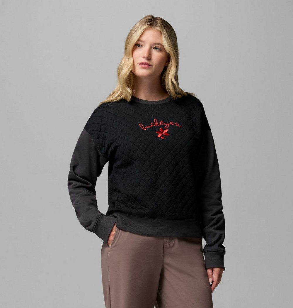 Women's Quilted Crew Sweatshirt - Black