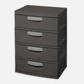 Sterilite Heavy-Duty 4 Drawer Plastic Storage Unit, Flat Gray