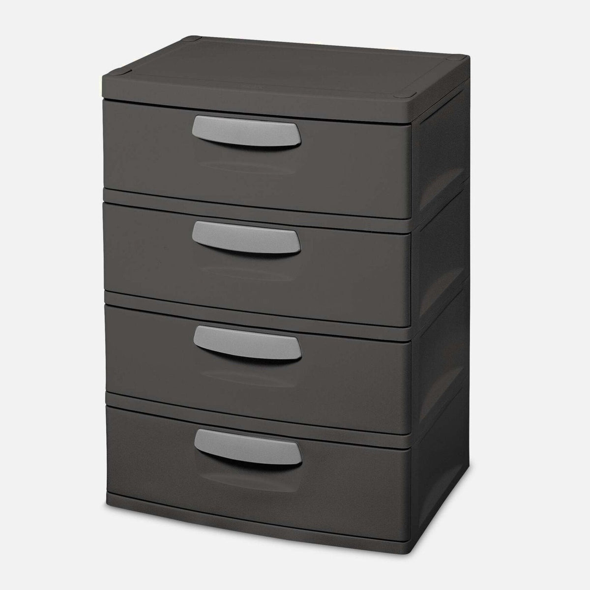 Sterilite Heavy-Duty 4 Drawer Plastic Storage Unit, Flat Gray