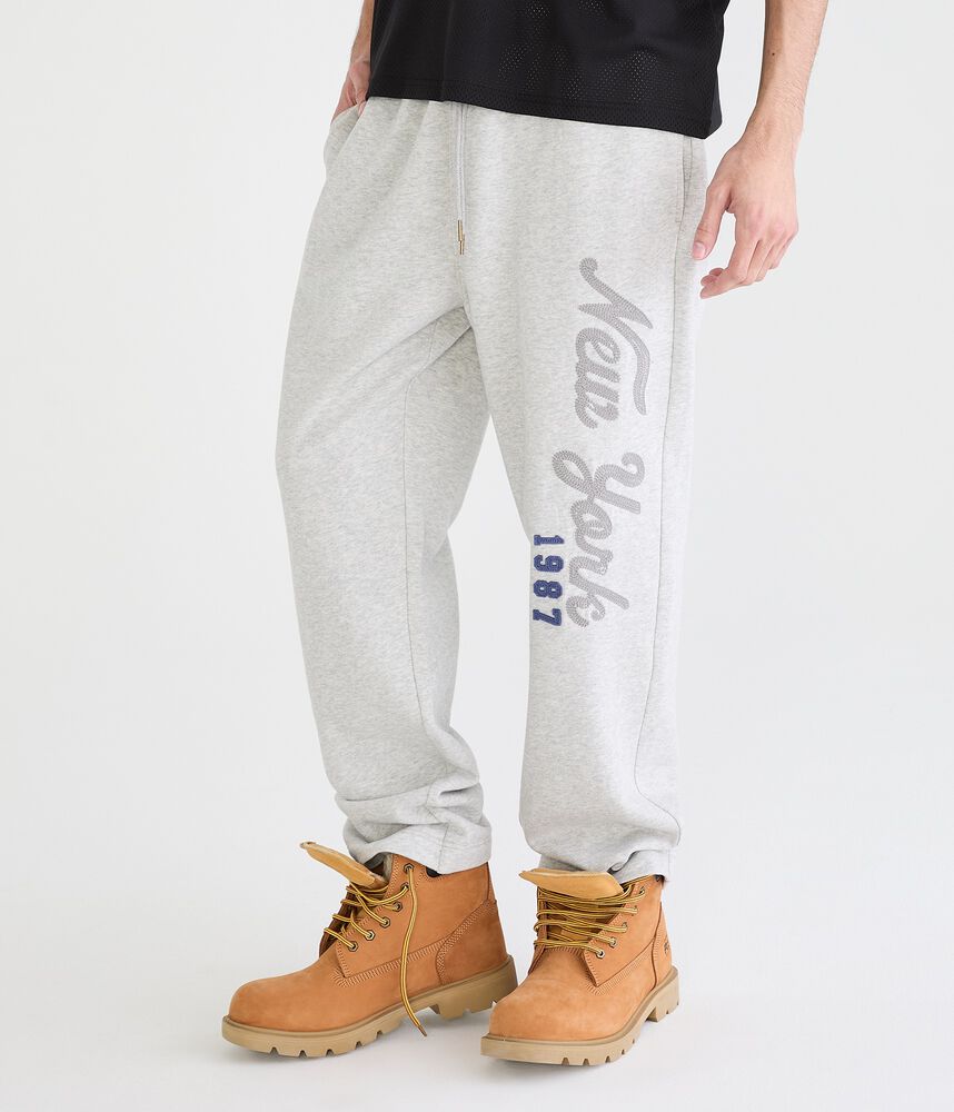 Graphic Straight-Leg Fleece Sweatpants