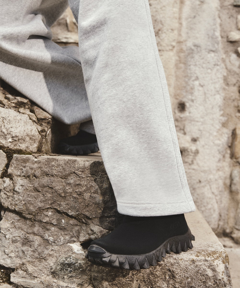 Suede Winter Slip-On Clog - Black