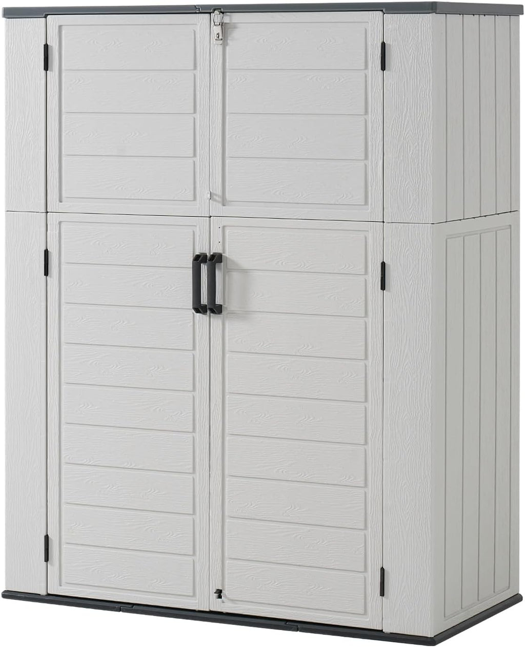 Aoxun Outdoor Storage Shed 61 Cu.Ft White Resin With Floor