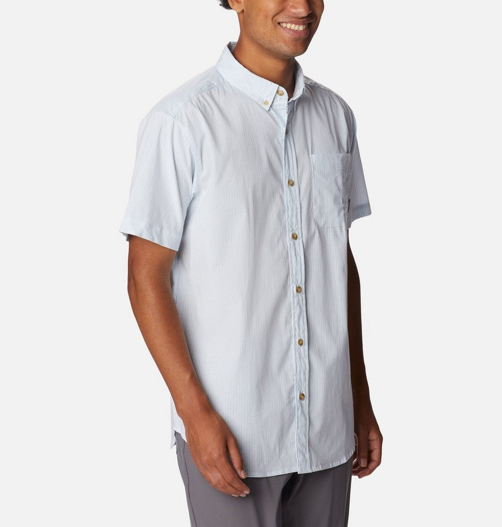 Men's Stretch Short Sleeve Plaid Shirt - Navy
