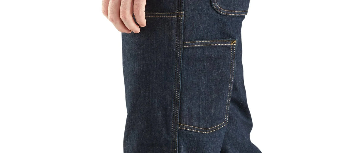 Relaxed Straight Double-Knee Denim Work Pants