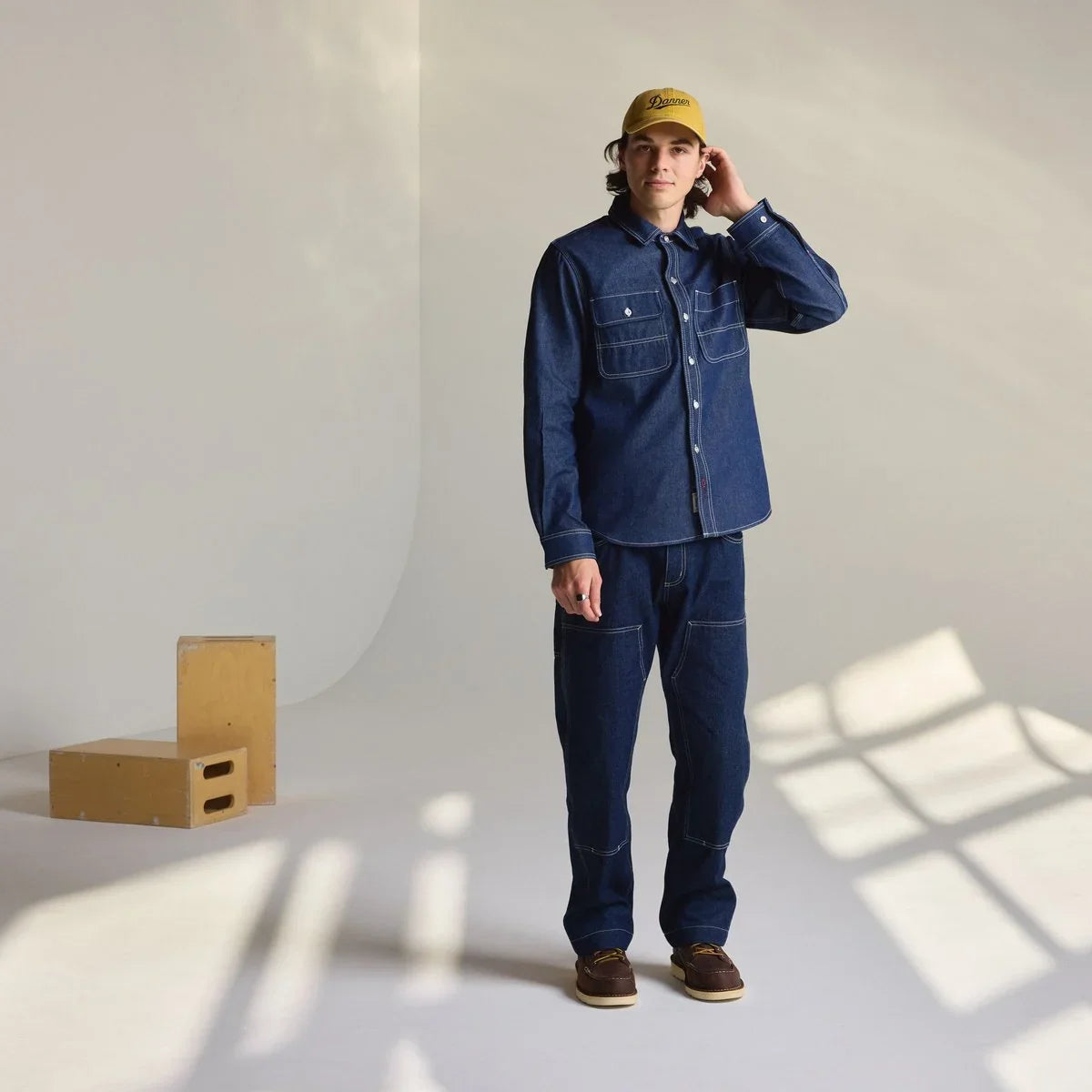 Men's Double-Knee Denim Work Pants - Indigo