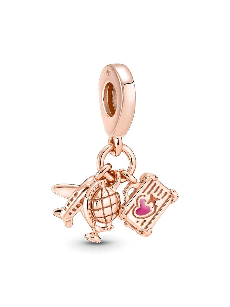 Travel Triple Dangle Charm - Rose Gold