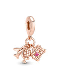 Travel Triple Dangle Charm - Rose Gold