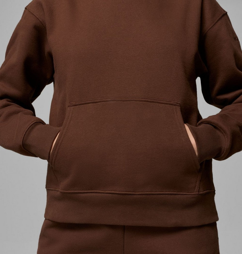 Women's Midweight Cotton Blend Hoodie - Brown