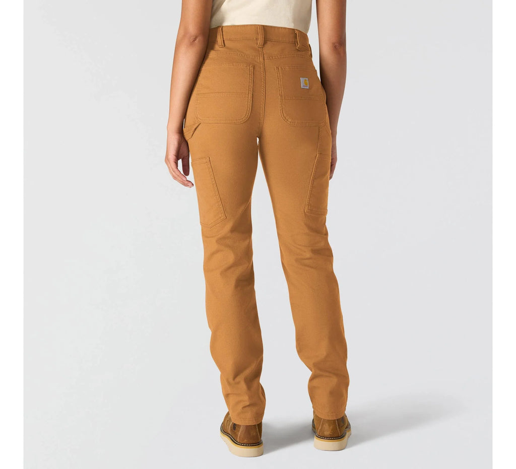 Women's Stretch Canvas Double-Knee Work Pants - Brown