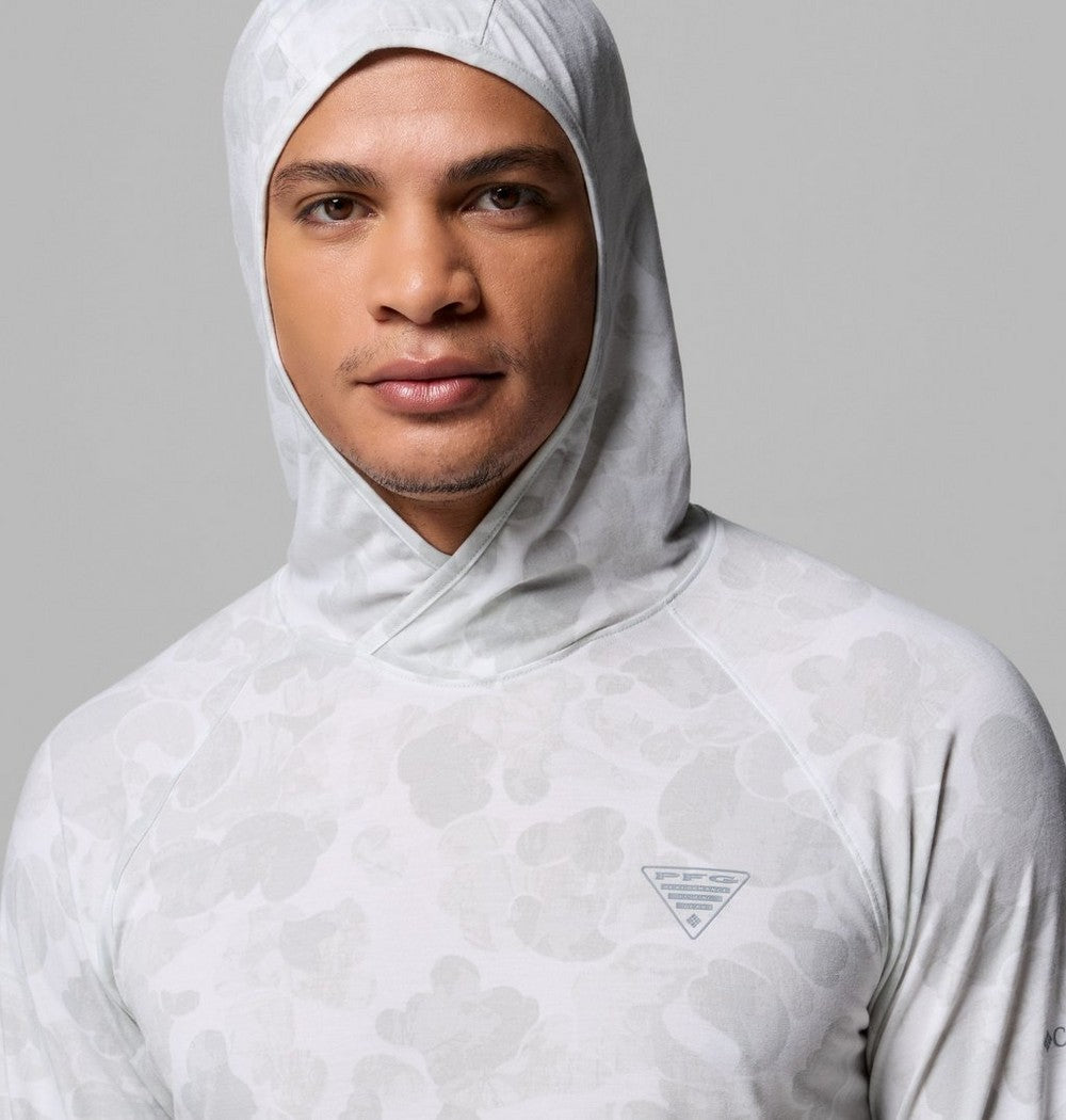 Men's Printed Fishing Hoodie - Gray Camo