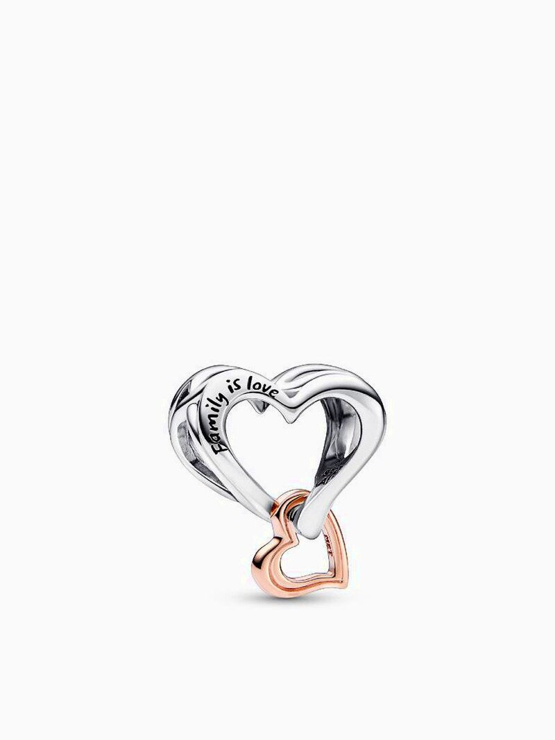 Two-Tone Lock Key And Heart Charm Set