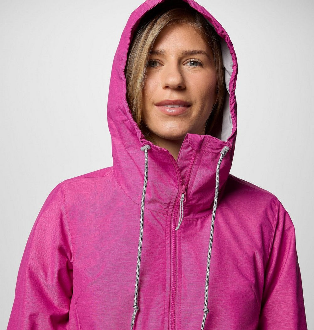 Women's Lightweight Hooded Rain Jacket - Fuchsia