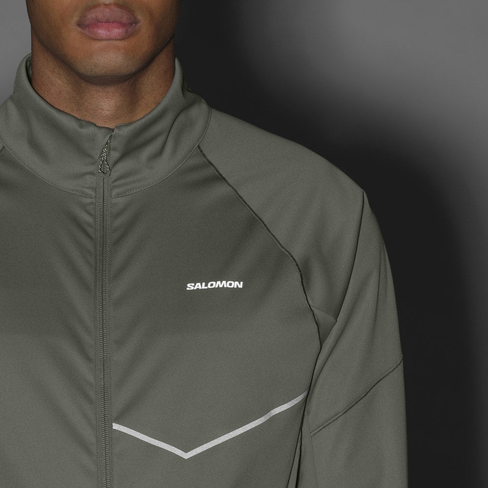 Men's Wind-Resistant Running Softshell Jacket - Black