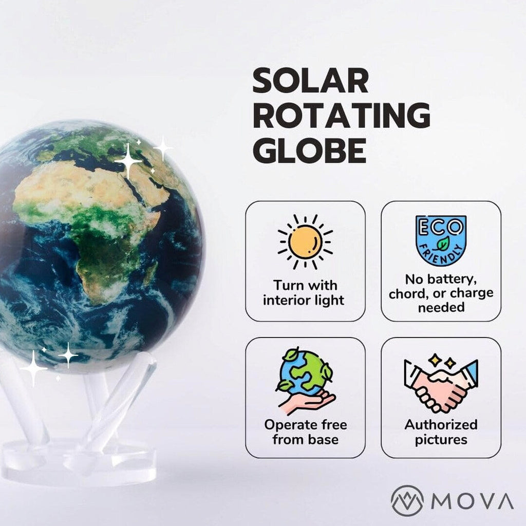 MOVA 4.5in Self-Rotating Physical Globe Earth With Clouds