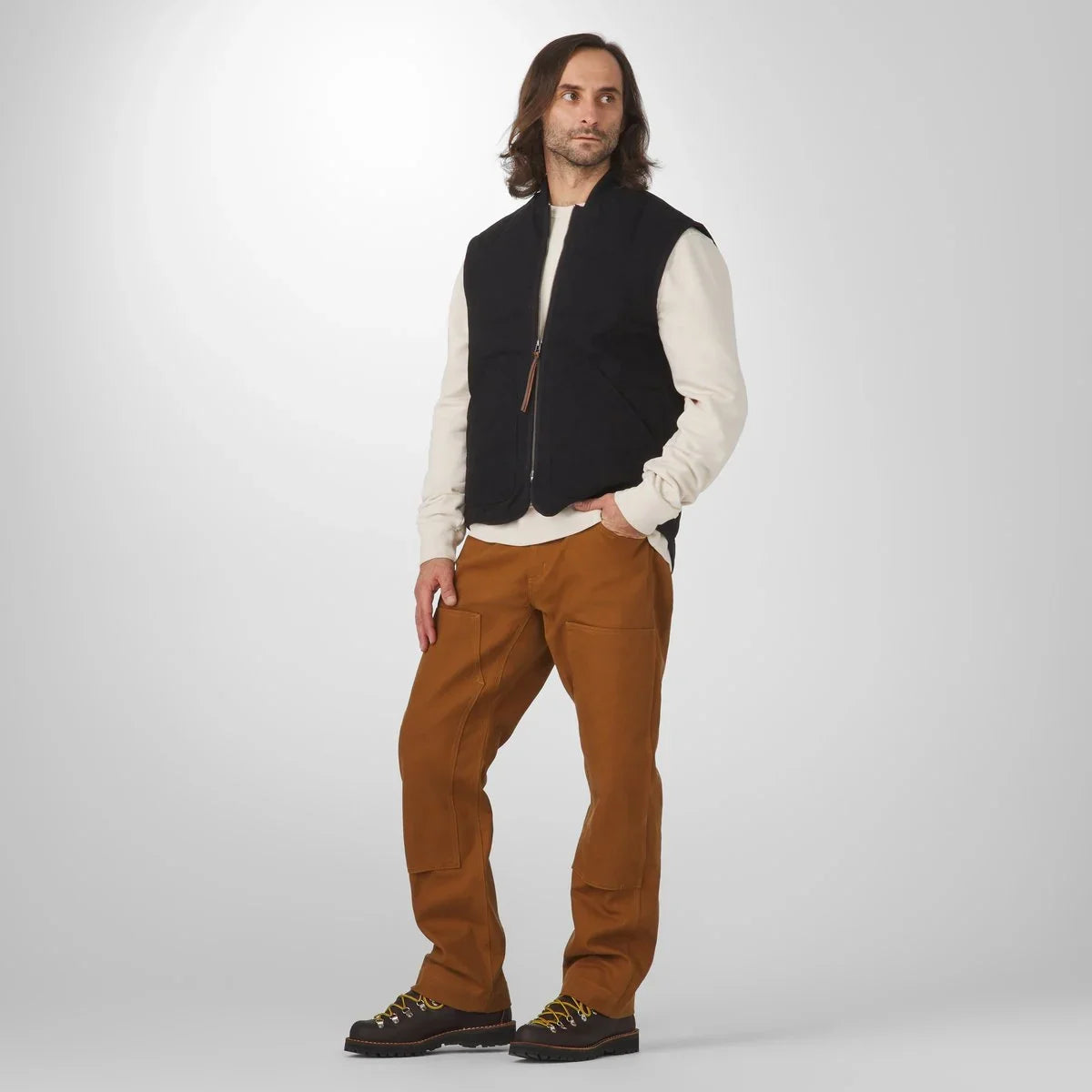 Insulated Cotton Canvas Utility Vest - Black Olive