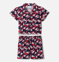 Toddler Printed Shirt And Shorts Set - Navy