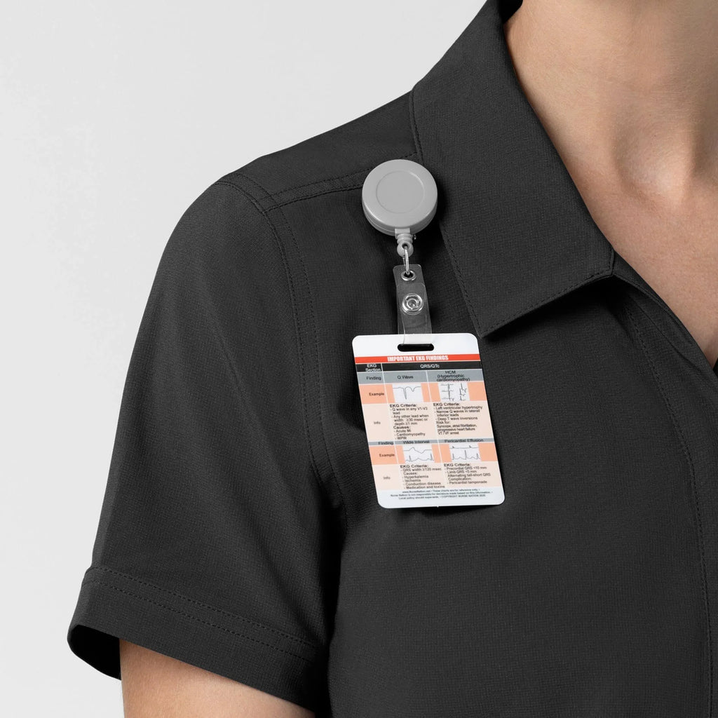 Women's Short Sleeve Scrub Coverall - Black