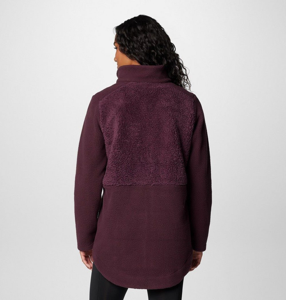 Women's Long Sherpa Full-Zip Fleece Jacket