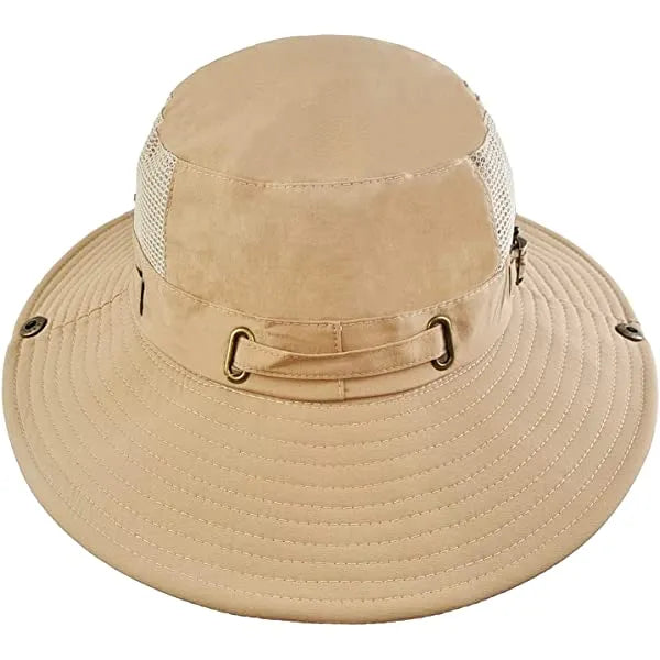 Boonie Hat Upf 50 Uv Protection Wide Brim Safari Sun Hat Breathable Fishing Hat For Men & Women Beige