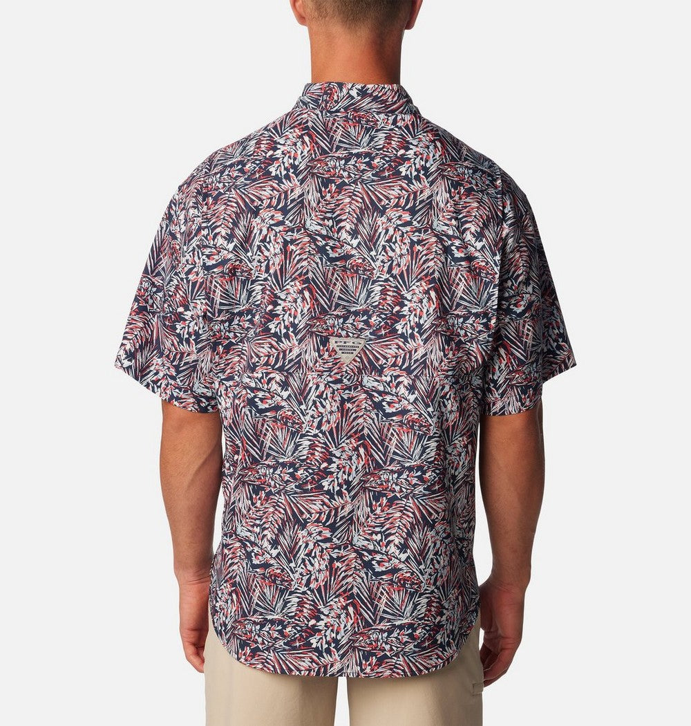 Men's Vented Short-Sleeve Fishing Shirt - Green Gingham