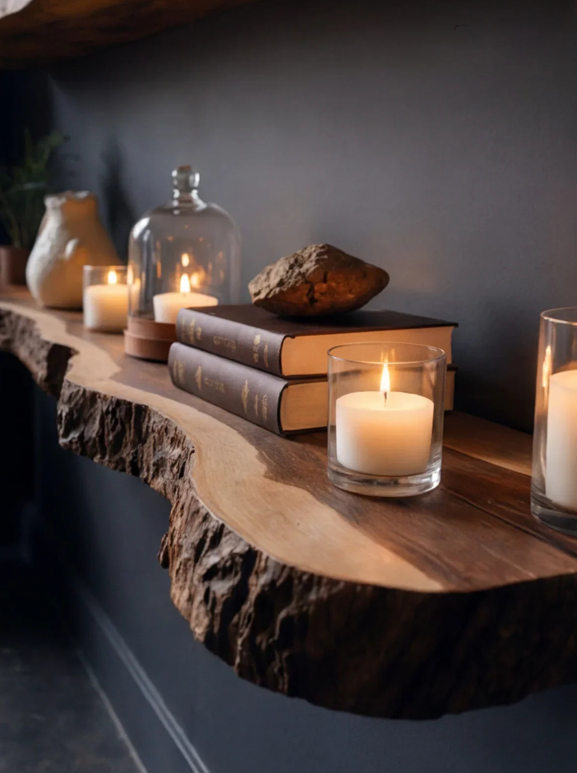 Rustic Live Edge Floating Shelf
