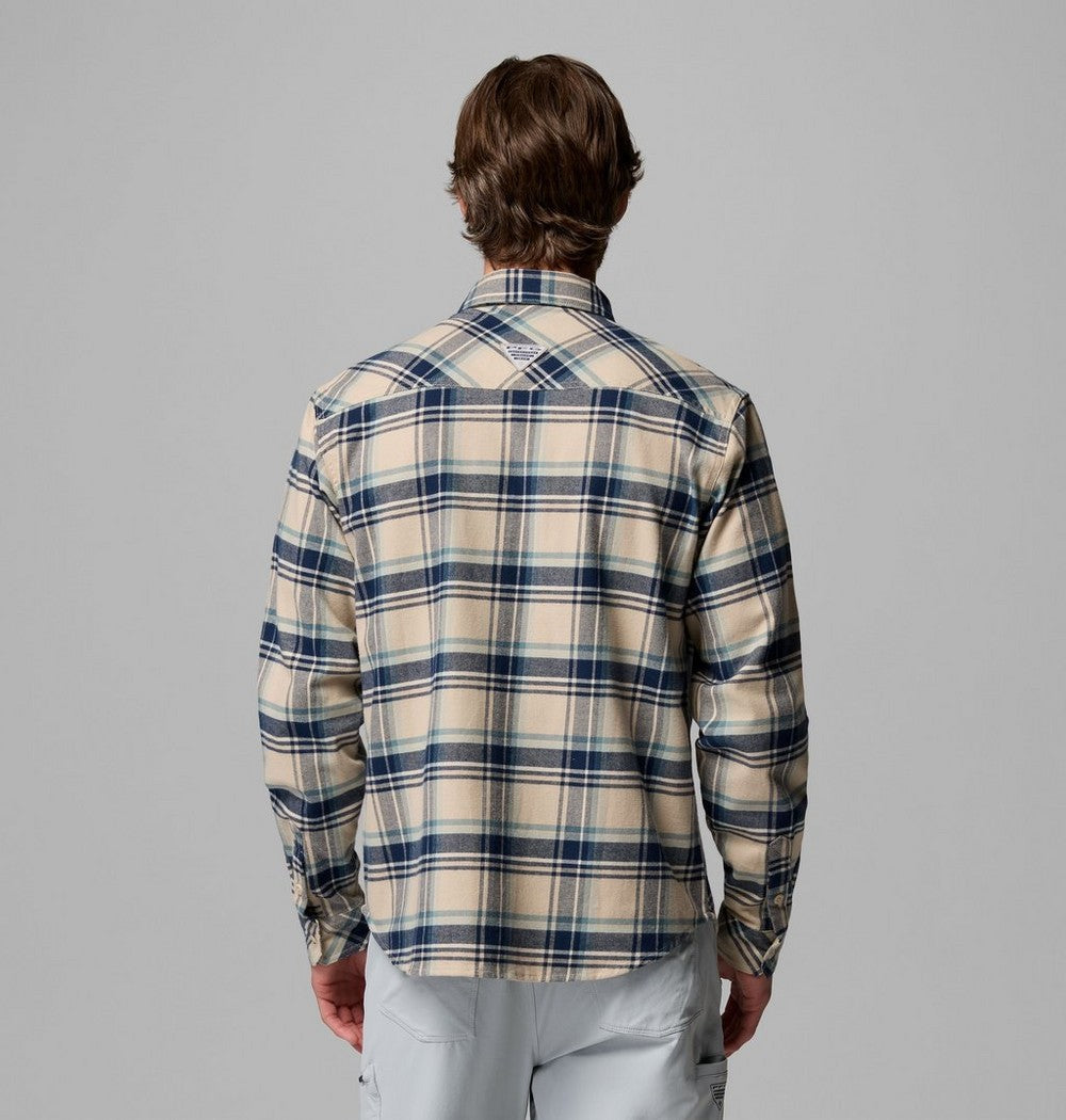 Men's Stretch Cotton Fishing Flannel Shirt - Blue
