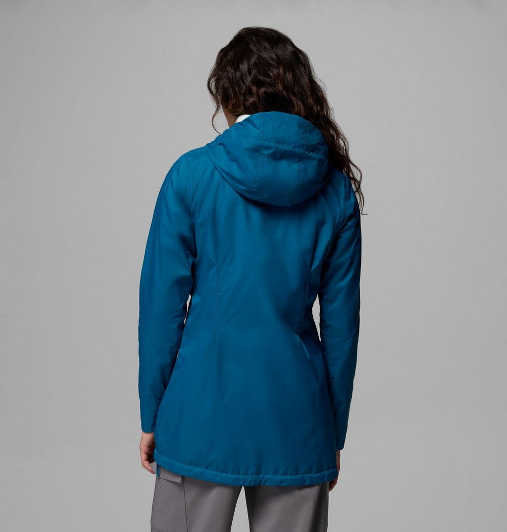 Women's Lined Long Rain Jacket - Blue