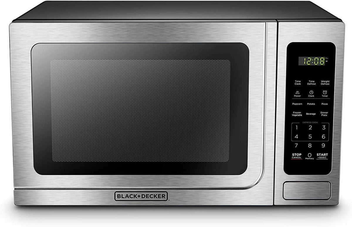 BLACK+DECKER 1.4 Cu Ft 1000 Watt Countertop Microwave Oven, Stainless Steel