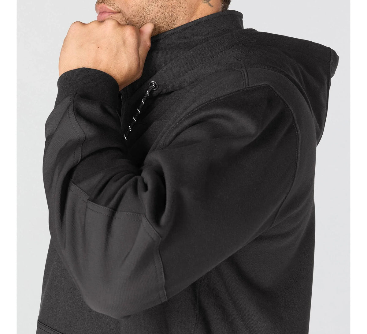 Men's Water-Repellent Reinforced Hoodie - Black