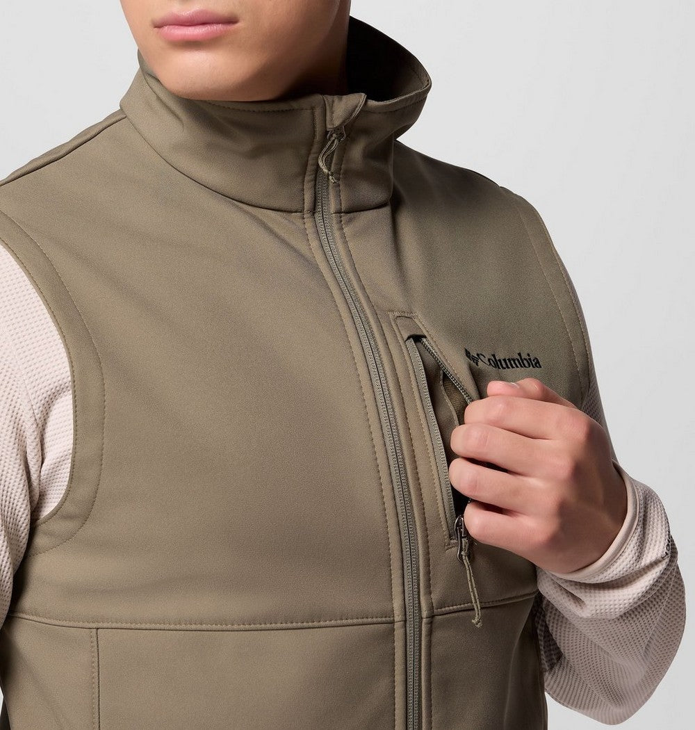Men's Wind-Resistant Softshell Vest - Gray