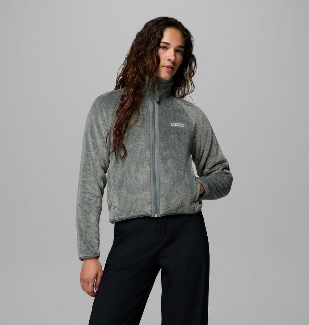 Women's Cropped Sherpa Full-Zip Fleece - Green