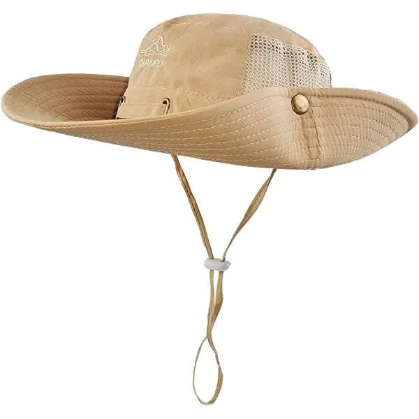 Boonie Hat Upf 50 Uv Protection Wide Brim Safari Sun Hat Breathable Fishing Hat For Men & Women Beige
