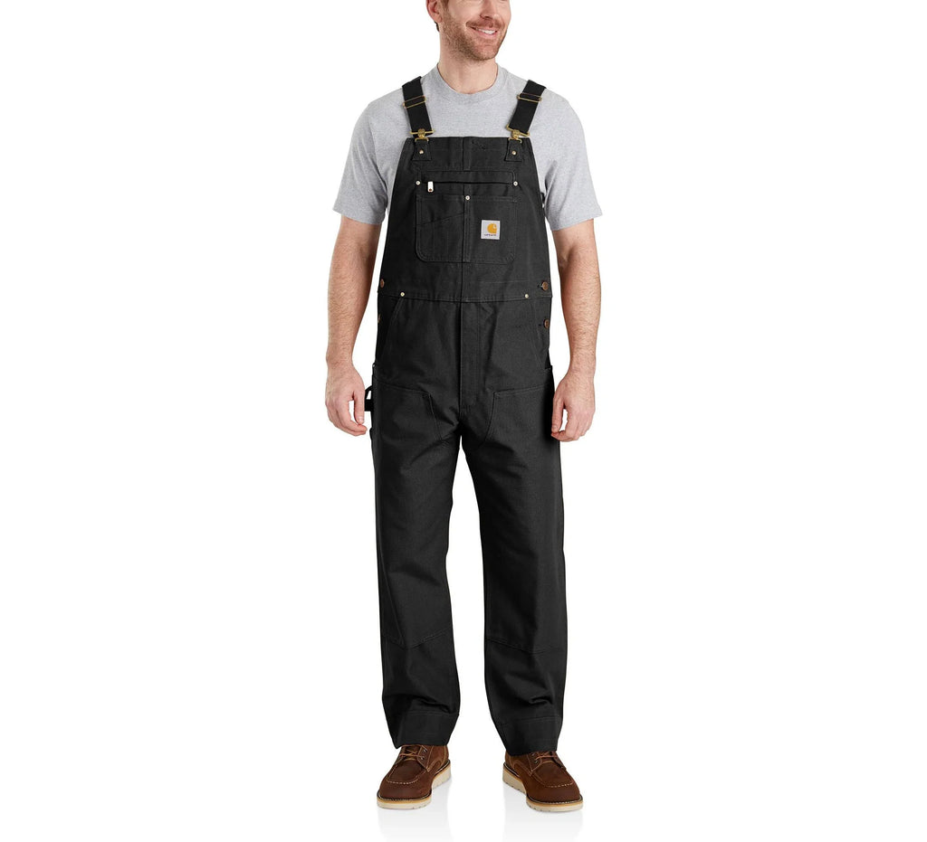 Men's Cotton Canvas Bib Overalls - Black