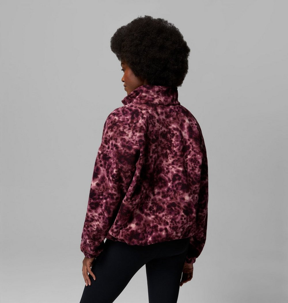 Women's Printed Fleece Half-Zip Pullover - Mauve