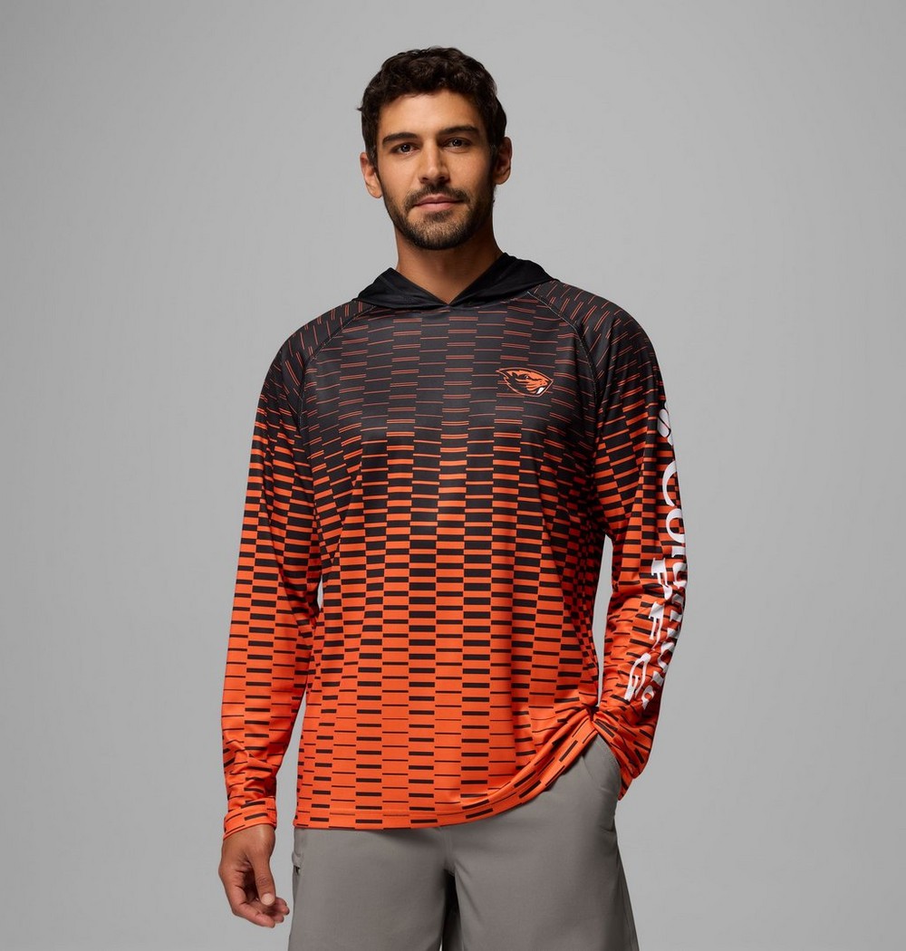 Men's UPF 50 Team Logo Sun Hoodie - Black