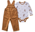Baby Girls' Bodysuit And Overall Set - Brown