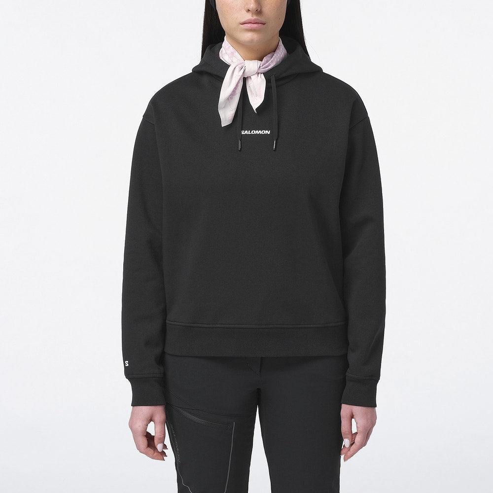 Women's Organic Cotton Hooded Pullover - Black